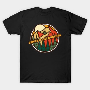 Vintage Covelo, California Mountain Hiking Souvenir Print T-Shirt